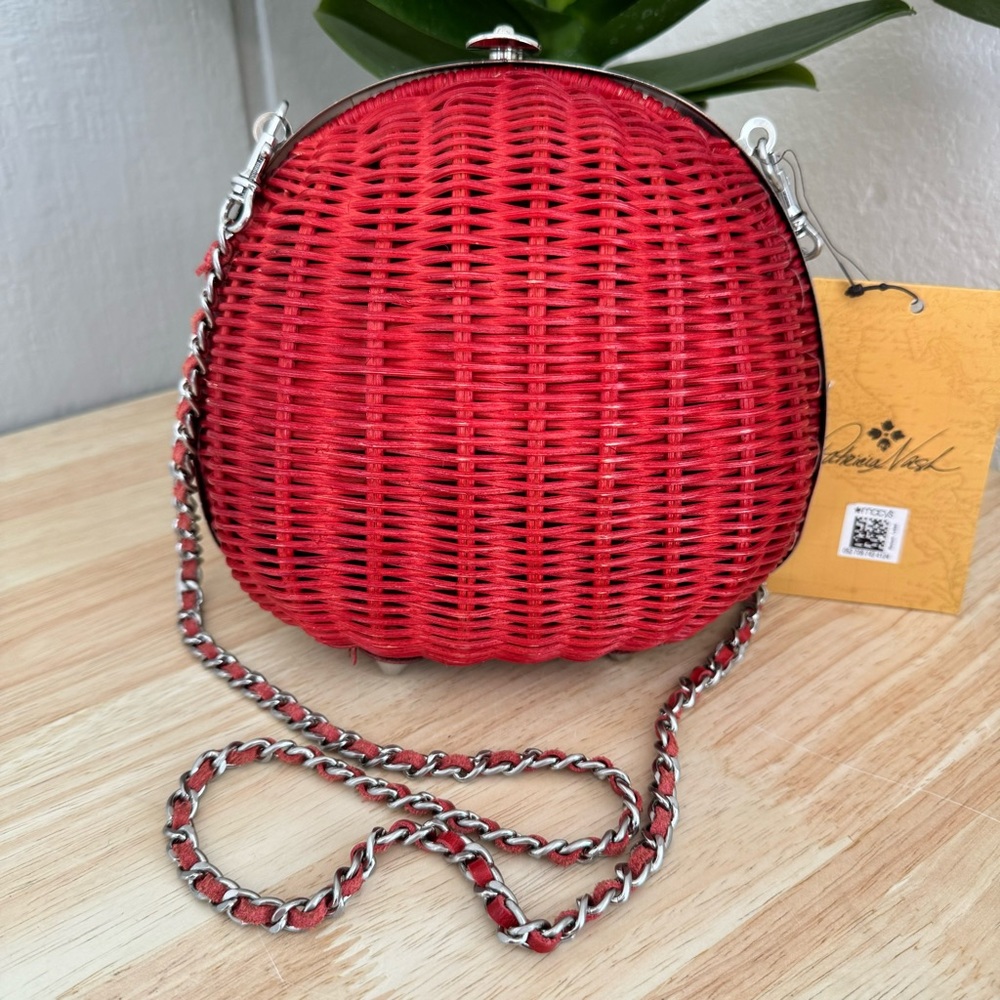 NWT Patricia Nash red basket crossbody bag Boho Summer Beach
